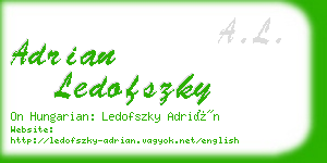 adrian ledofszky business card